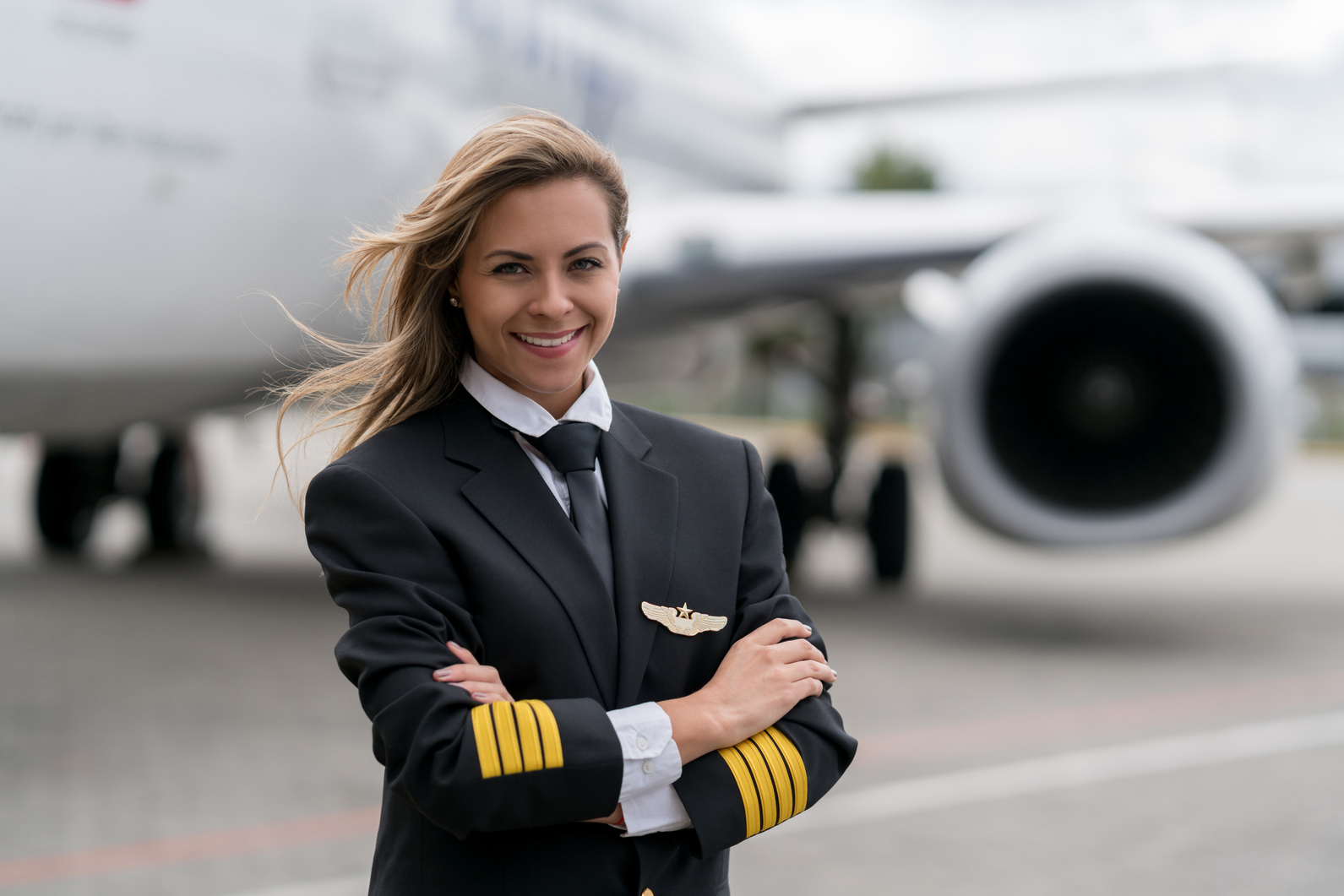 Portrait of a beautiful female pilot