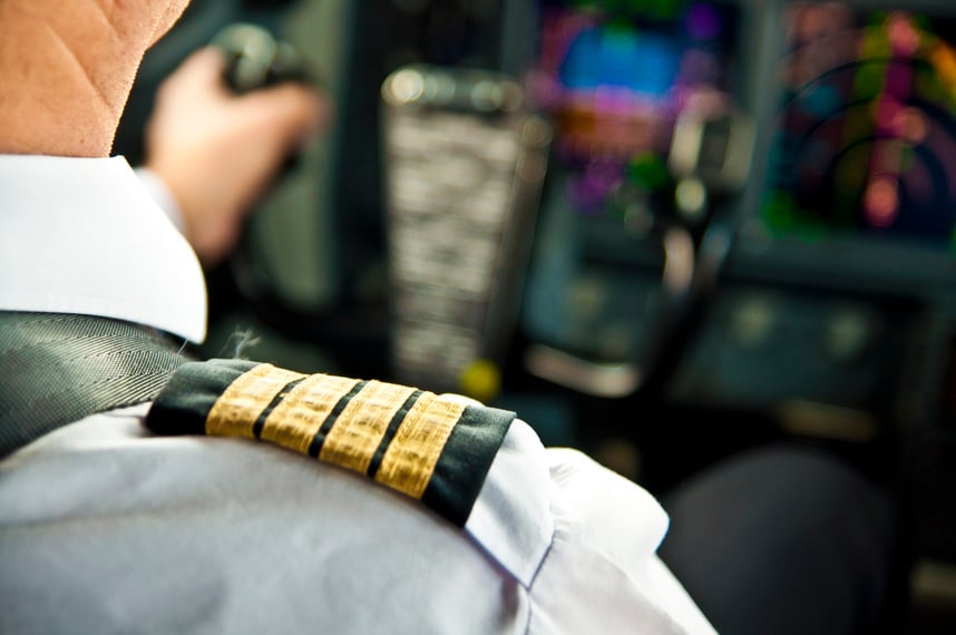 Shoulder of a Jet Airliner Pilot